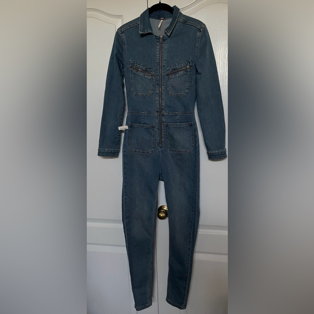 Free People Indigo Jumpsuit - Picture 2 of 8